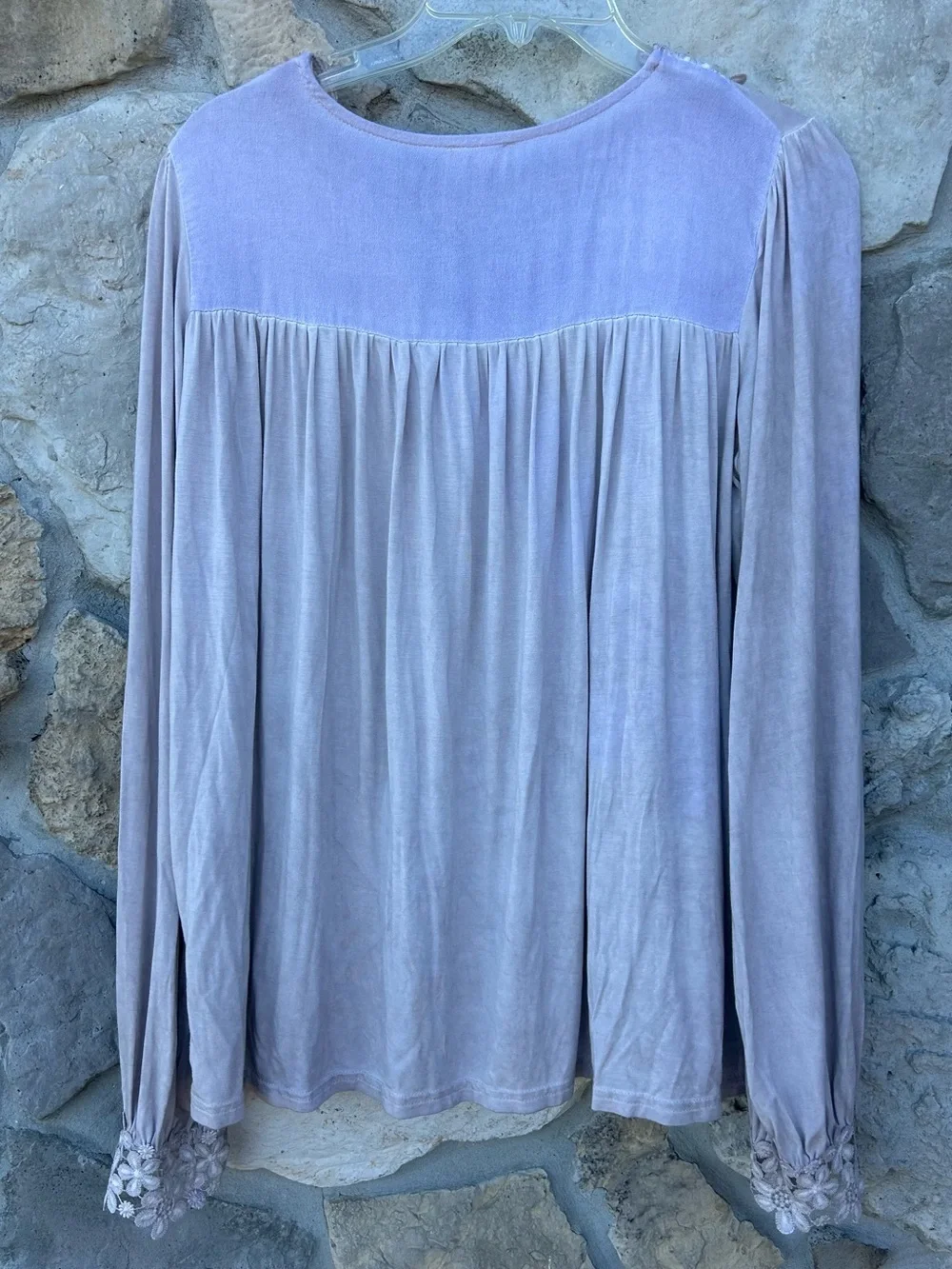 POL Boho Blouse Top Size M Floral Embroidered Romantic Babydoll Ethereal Whimsy